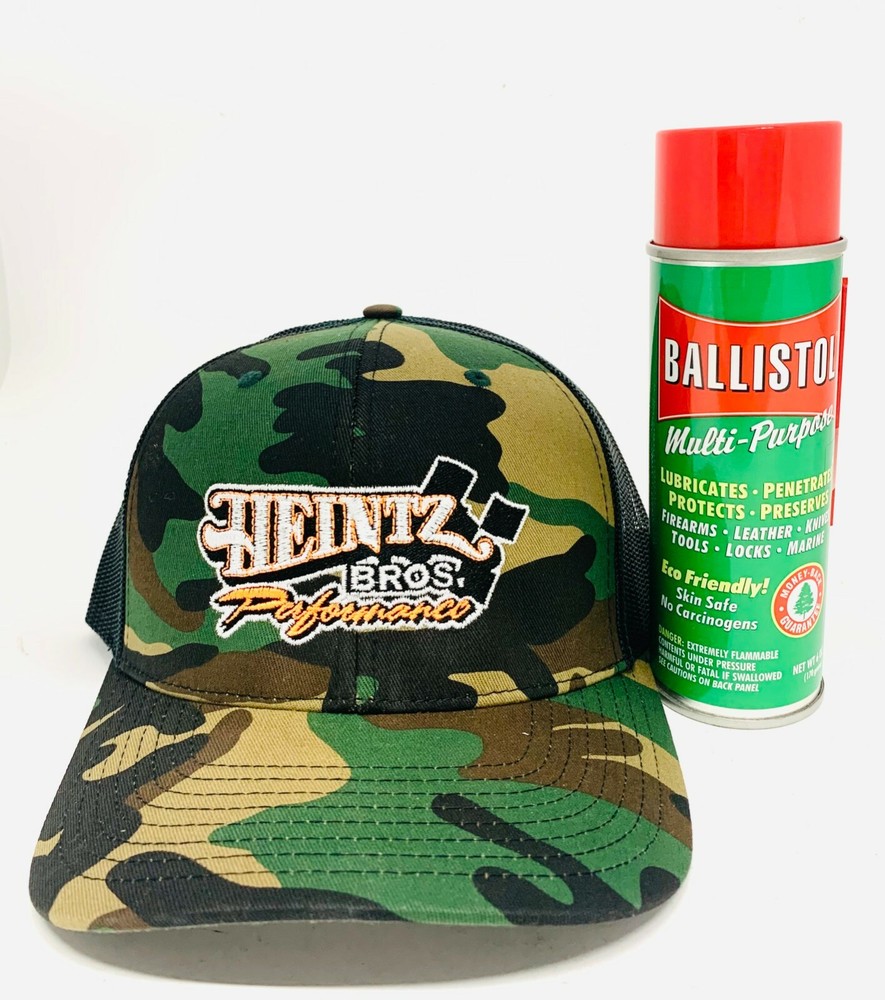 Ballistol MultiPurpose Lubricant Gun Cleaner – 6 aerosol oz w/ Heintz Camo Hat