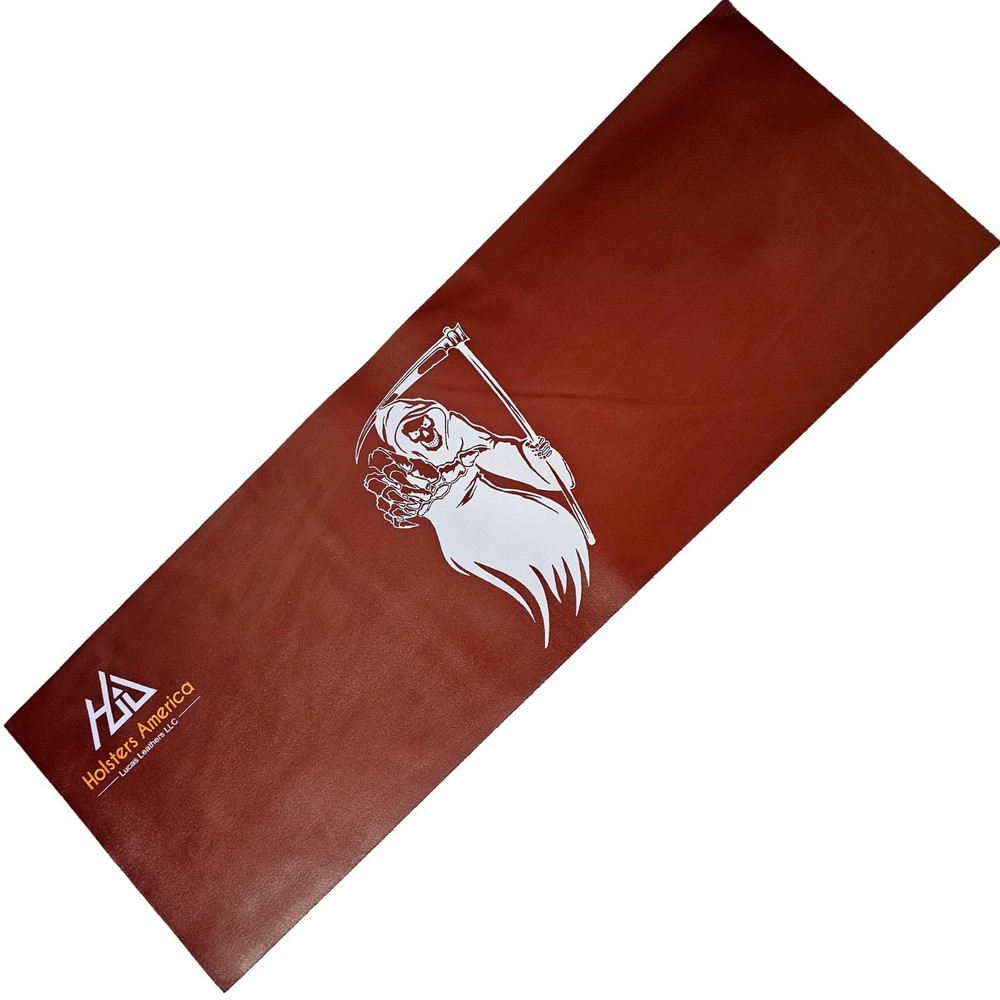 Pistol LEATHER Mat GUN Rifle CLEANING leather MAT Grim Reaper measures 12″ X 36″