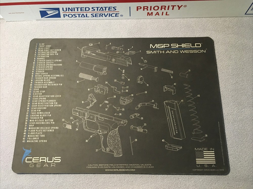 Cerus Gear For Smith & Wesson S&W M&P Shield Armorers Cleaning Mat PREMIUM USA