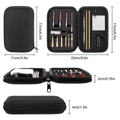 Universal Gun Cleaning Kit 16 Piece Set Bronze Bore Brushes Brass Jags