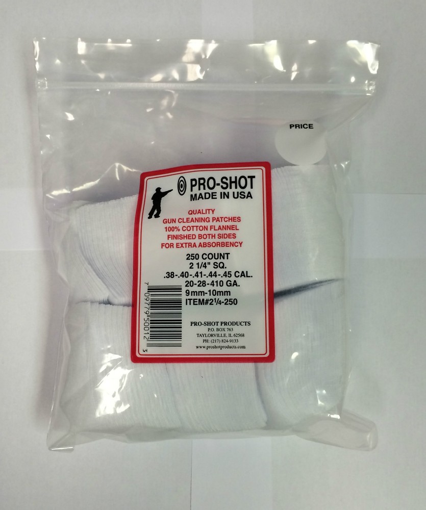 Pro Shot 250 Count Shot Gun 2 1/4″” Square Patches for 20 Gauge