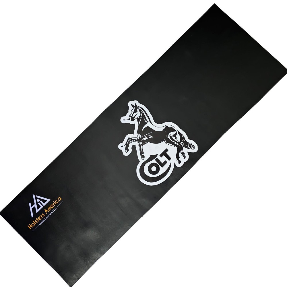 Custom Pistol LEATHER GUN Rifle CLEANING MAT Colt measures 12″ X 36″