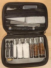 Shotgun Universal Gun Cleaning Kit w/ Brass Rods Brushes Patches Case – New