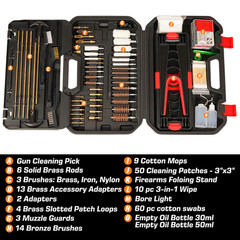 Universal Gun Cleaning Kit All Caliber w/ Stand Case Rifle Pistol CLP Wipes