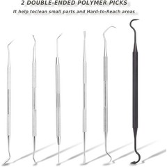 Multifunctional Gun Cleaning Brush Set Nylon Brass Steel 6 Picks 3 Brushes New