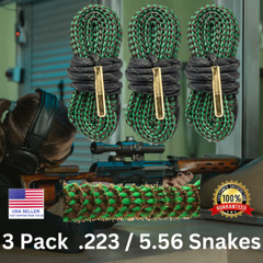 .223 5.56 Bore Cleaning Barrel Snakes 3 Pack Fast Free Shipping Easy Shine Clean