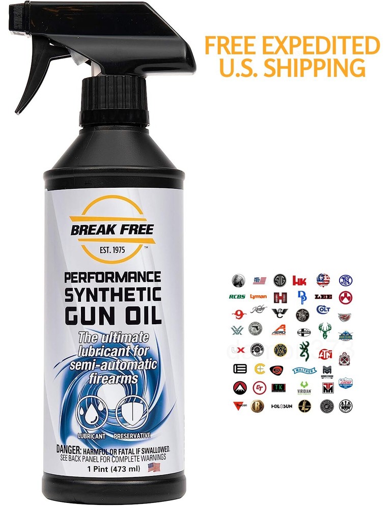 BREAK FREE Performance Synthetic Gun Oil 1 Pint Spray Safe For All METALS