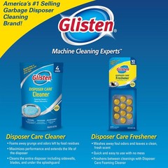 Glisten Garbage Disposal Cleaner Lemon Scent Foaming Action 4 Uses 4.9 Ounce
