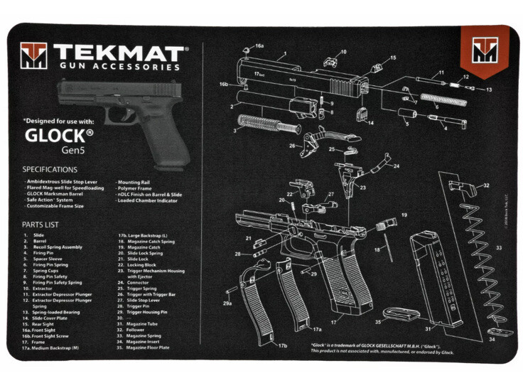 Pistol Mat for Glock Gen5 11″x17″ Mat