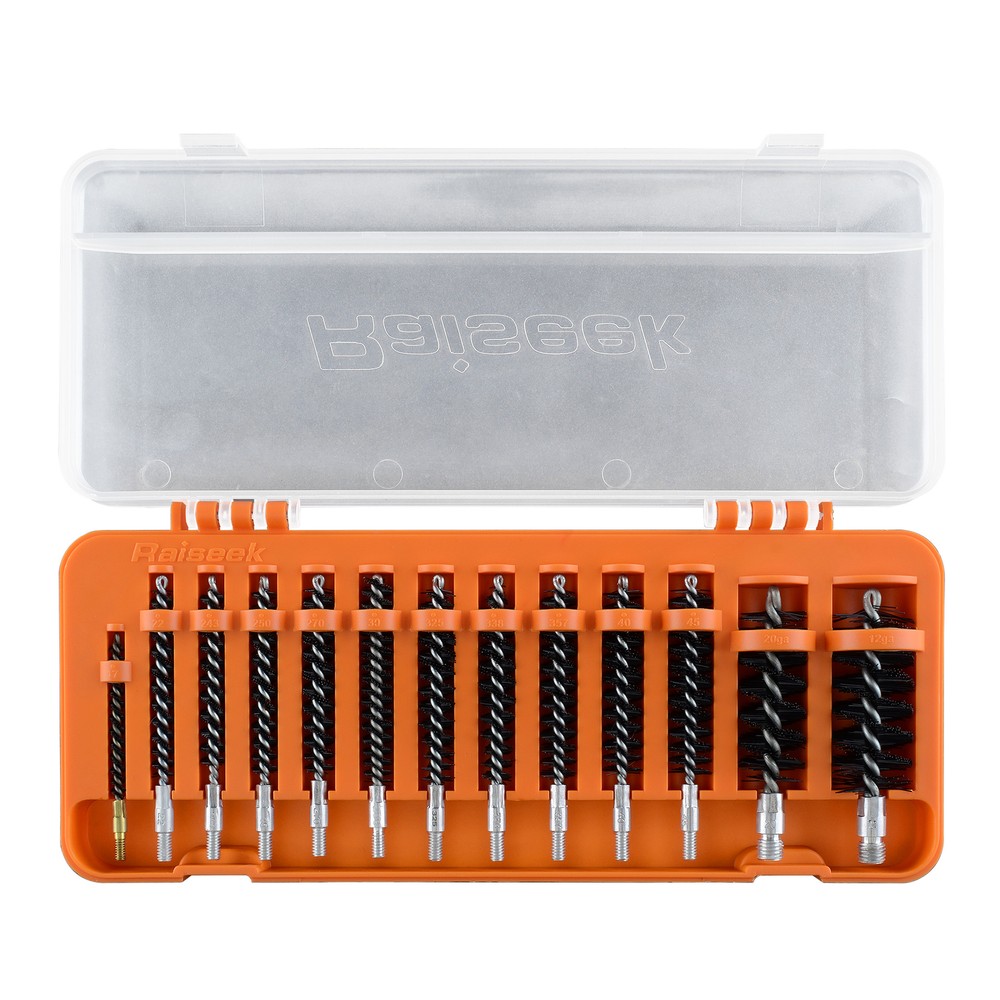 13PCS Rifle Pistol Shotgun Gun Cleaning Bore Brush in Organized Storage Box