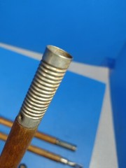 Vintage Gun Cleaning Rod Wood Brass And Metal 3 Piece 3 TIPS