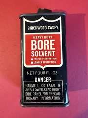 VINTAGE 4oz.BIRCHWOOD CASEY BORE SOLVENT OIL CAN HANDY OILER