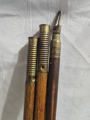 Vintage 3-Piece Wood & Brass Gun Cleaning Rod Shotgun Rifle Antique Firearm Tool
