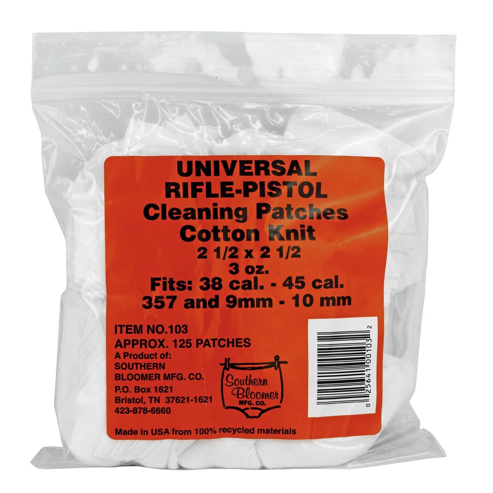 Southern Bloomer 2.5 Inch Universal Rifle/Handgun Cleaning Patches 125/bag103