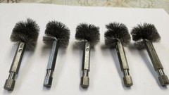 Hightbrush T878 7/8” Dia Power Fitting Brush Stainless St 1/4”Hex drive 5 pk