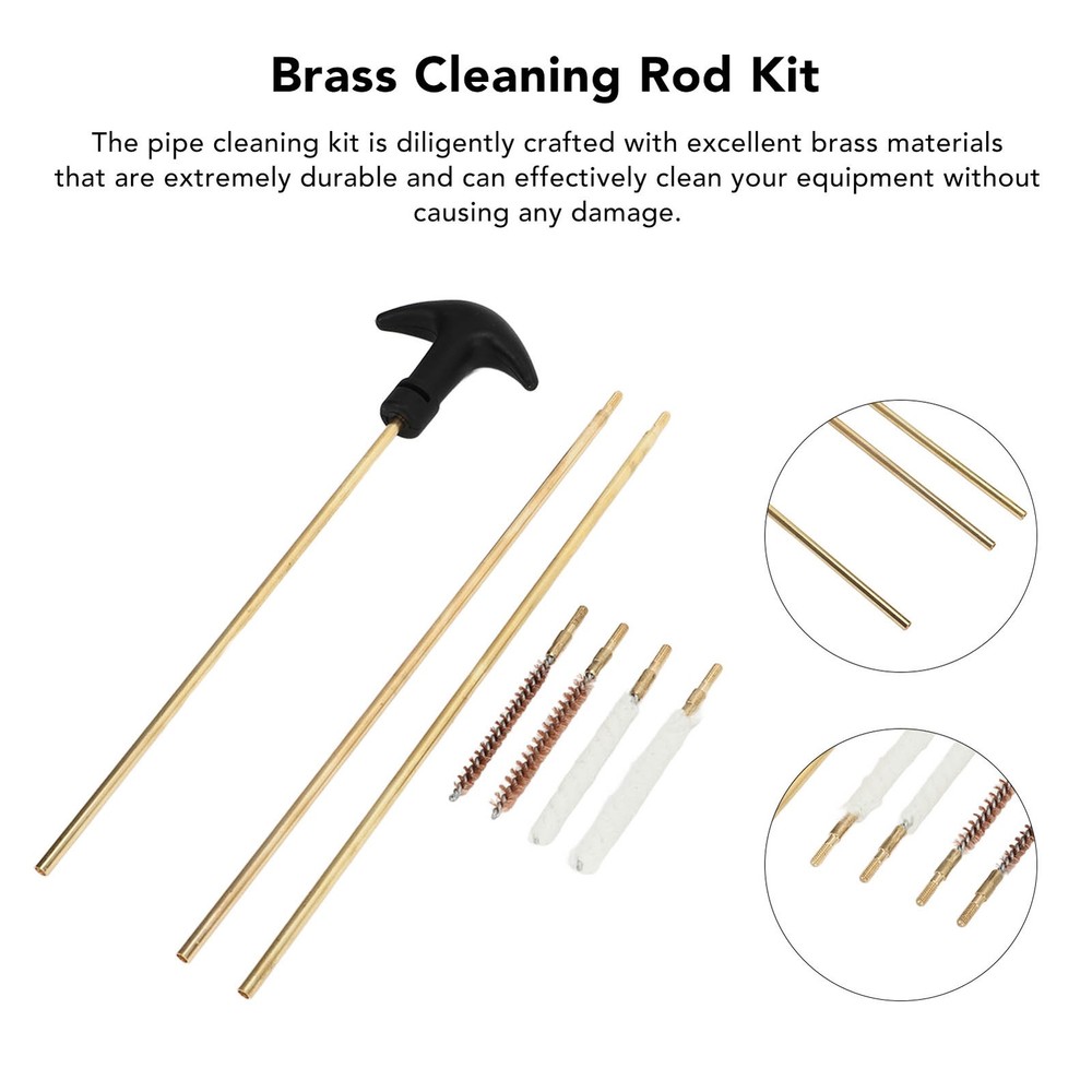 Threaded Brass Cleaning Rod Kit For 0.177in 0.22in Pipe Dust Cleaning Premium