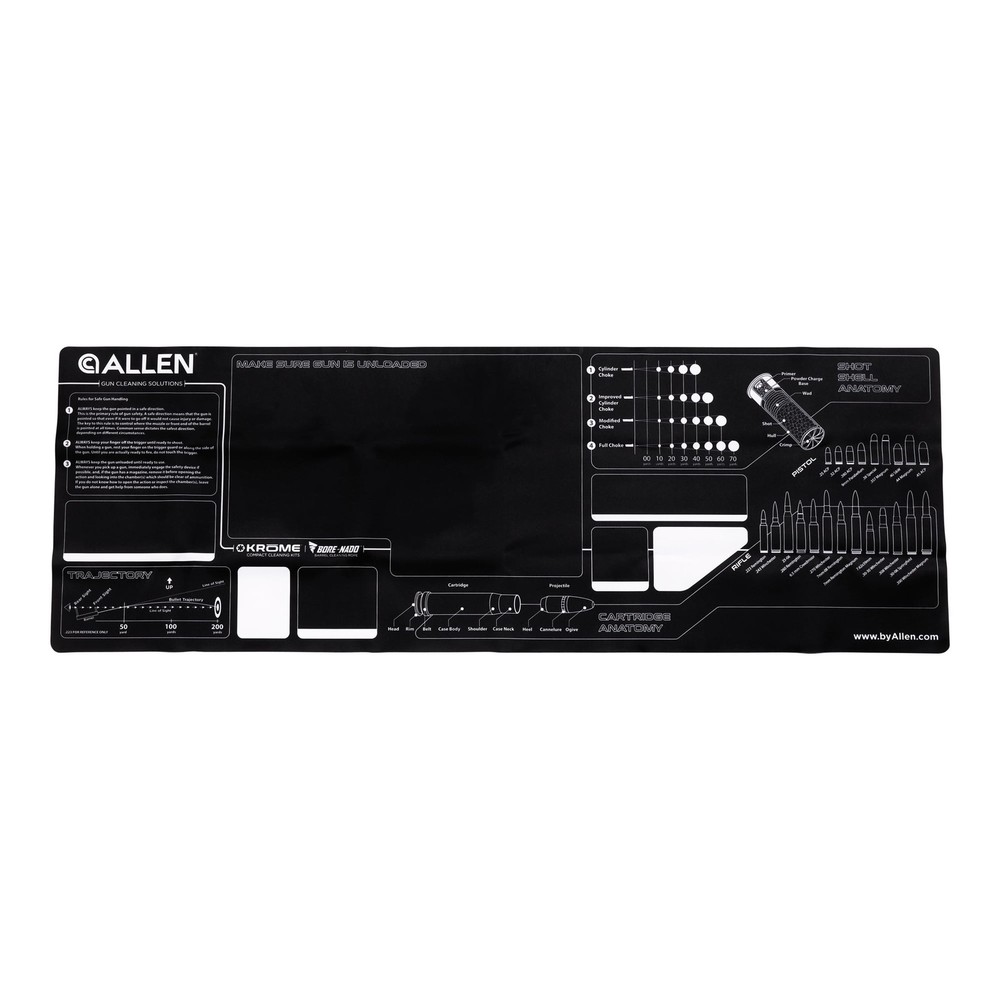 Allen Company Waterproof Firearm Cleaning Mat, 45.5″L x 16″W, Black, Neoprene