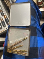One dozen pistol and revolver cleaning brushes only 4 in tin No.484A22 outers
