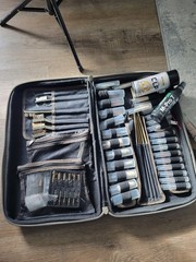 GUN CLEANING LOT: Bore Cleaning, Oils, Tools, Cloths, Firearms As Shown