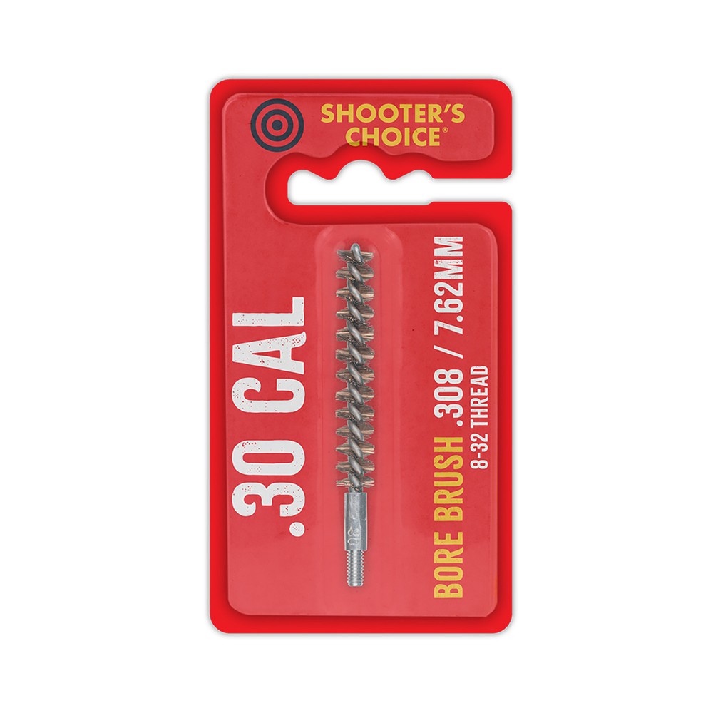 Shooter’s Choice .30 Cal Bore Brush 3″ Bronze 8-32 Thread f/.308/7.62mm Cleaning