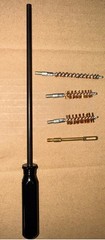 Pistol Cleaning Kit. Calibers 22/38/357/9/380/45. 6.5” Rod.