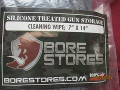 BORE-STORES, 7″X 14″, Gray Silicone Treated Gun Cleaning Wipe