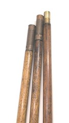 Vintage Antique 37″ Hickory Wood 3-Piece Shotgun Cleaning Rod Brass Fittings