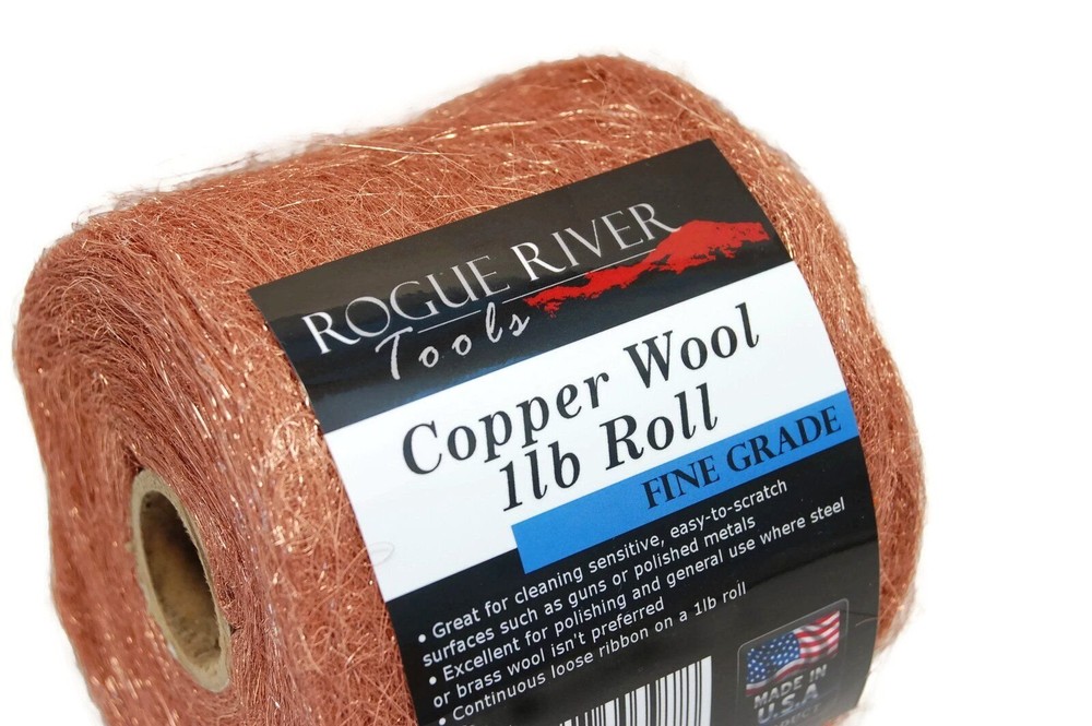 Copper Wool (FINE Grade) – 1lb Roll – by Rogue River Tools. Made in USA! Pure