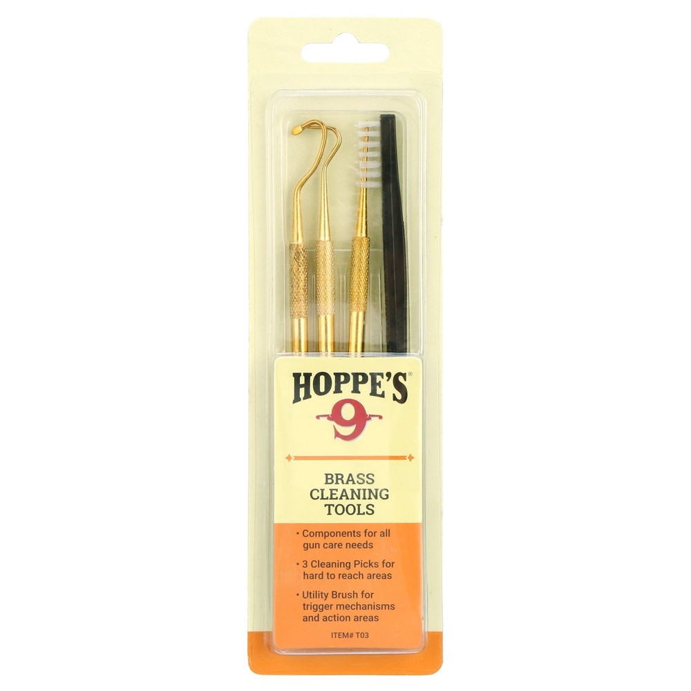 Hoppe’s Cleaning Picks Brass 4 Piece Set Includes 3 Brass Picks with Different