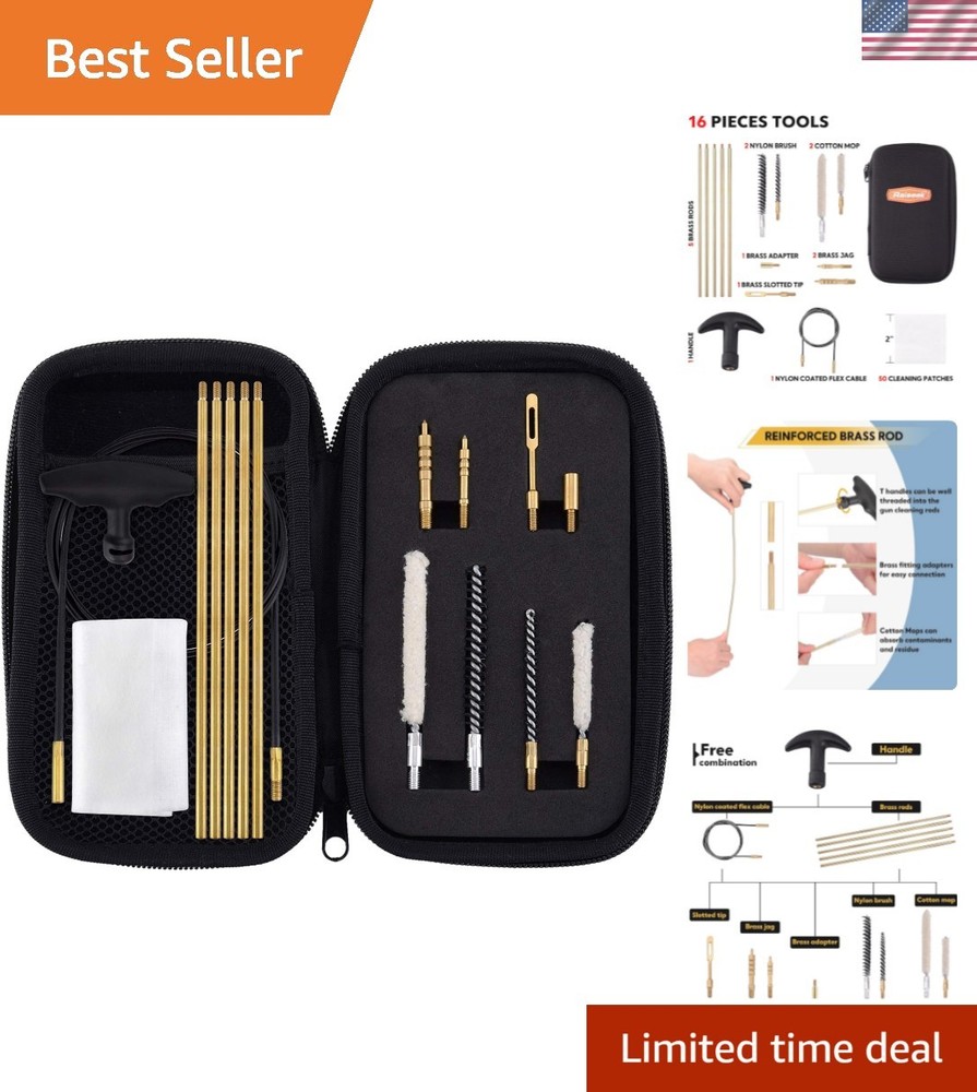 .177 & .22 Caliber Airgun Cleaning Kit: Complete 16-Piece Set with Compact Case