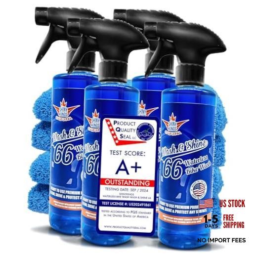 Motorcycle Cleaner Wash&Shine 66 | WATERLESS Motorcycle Wash with Ultra Shine