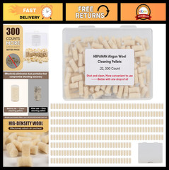 Cotton Wool Felt Cleaning Pellets for .22/.177/.25 Caliber – 300 Count with Stor