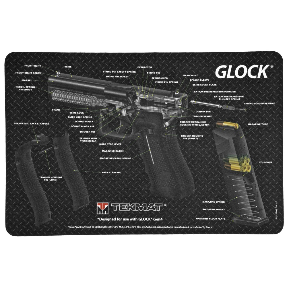 TekMat TEKR17GLOCKCA Cleaning Mat Multi-Color Rubber 11″x17″ G3D Cutaway