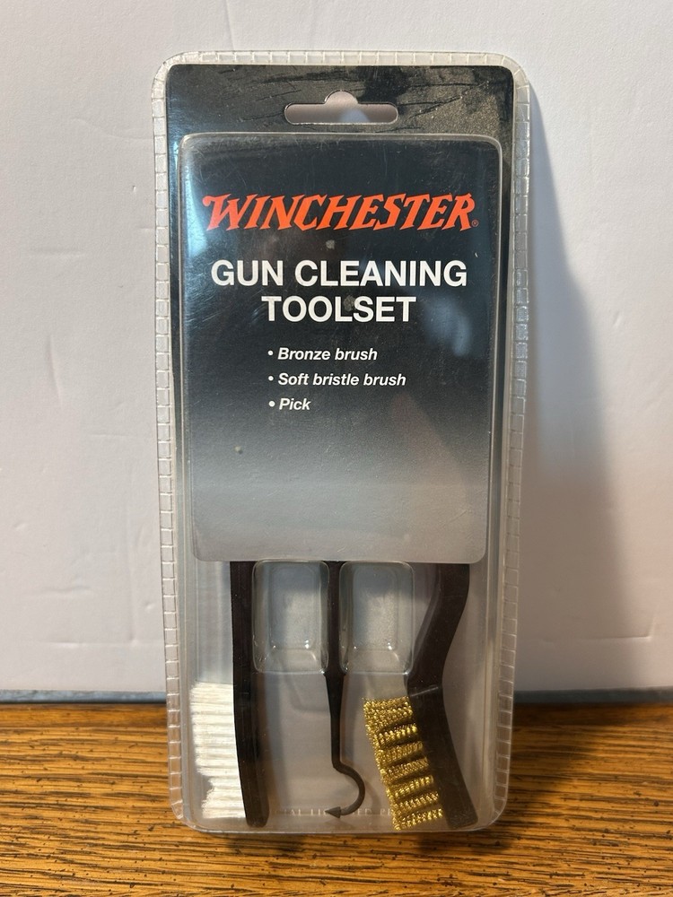 Winchester Gun Cleaning Toolset 3 Pc Kit Bronze & Nylon Brush Metal Pick New