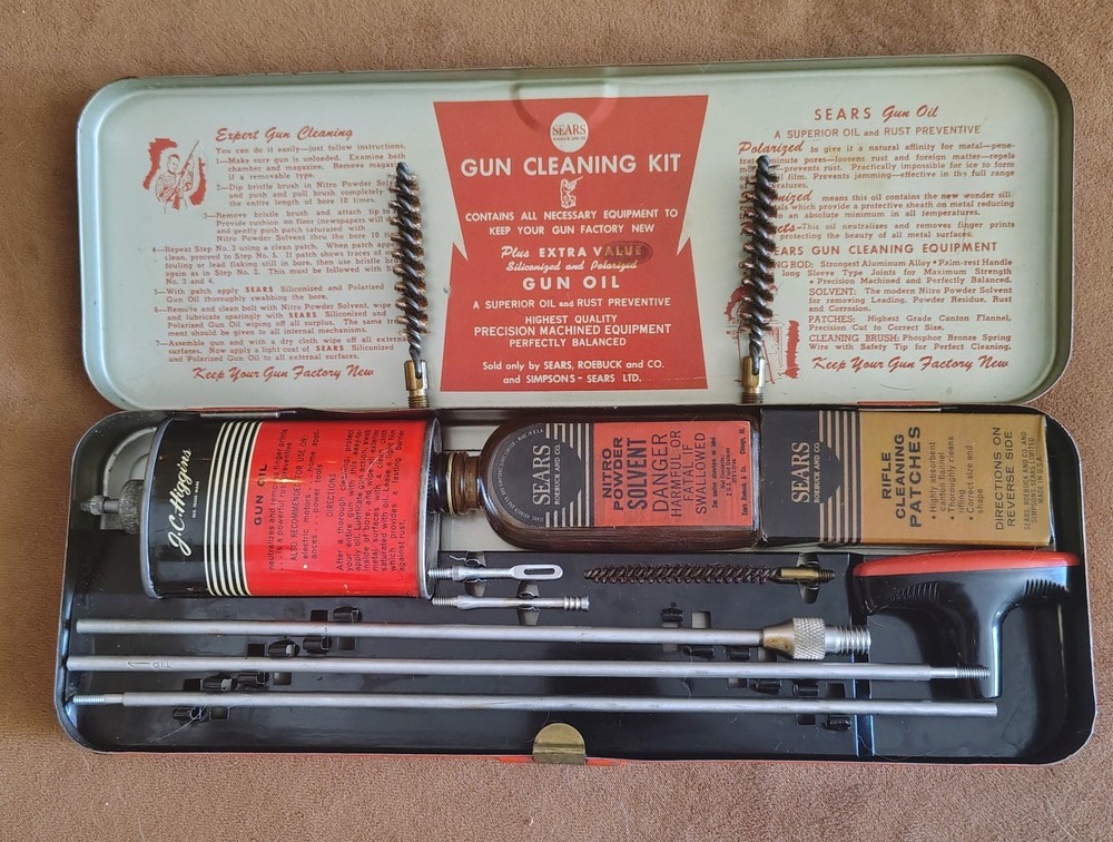 Vintage JC Higgins RIFLE CLEANING KIT #2143 .22 Caliber Sears Roebuck XLNT COND!