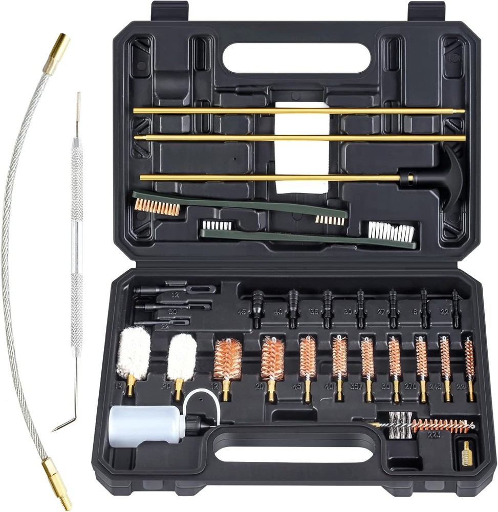 Compact Universal Gun Cleaning Kit for .22/9MM/.223/.308/.45 w/ Case