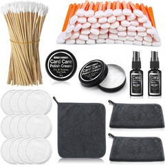 Trading Card Cleaning Kit Includes Spray Polish Paste Microfiber Cloth Cotton