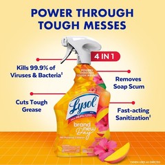 Lysol All Purpose Cleaner Spray, Multi-Purpose Mango & Hibiscus Scent, 32 Fl Oz
