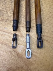 Antique 3 Piece Wood Wooden Rifle Shotgun Gun Barrel Cleaning Rod Lot of 3