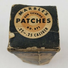 Vintage NOS Marble’s Gun Cleaning Patches Box .22 & .25 cal Marble Arms Corp