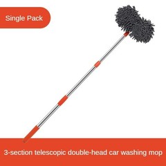 Three Section Telescopic Car Mop Double Brush Head Roof Window Cleaning Tool