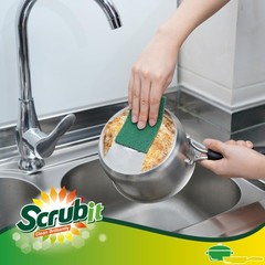SCRUBIT 50x Heavy Duty Green Non-Scratch Reusable Scouring Pads Dish Cleaning