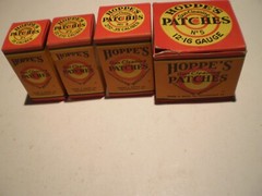 Vtg 4 Hoppe’s Gun Cleaning Patches No 1 2 3 & 5 12-16 Gauge Boxes .22-.270-.35
