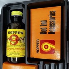 Vintage Hoppe’s 9 Gun Cleaning Kit Original Case, Solvent, Oil, Rods -USA