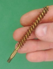 30 Caliber Rifle Bronze Bore Brush / #8-32, Brass Core, Over 3″ OAL – NOS Each