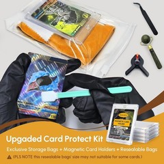 Card Cleaning Kit 298PCS with Protectors and Tools for Trading Cards Collectors