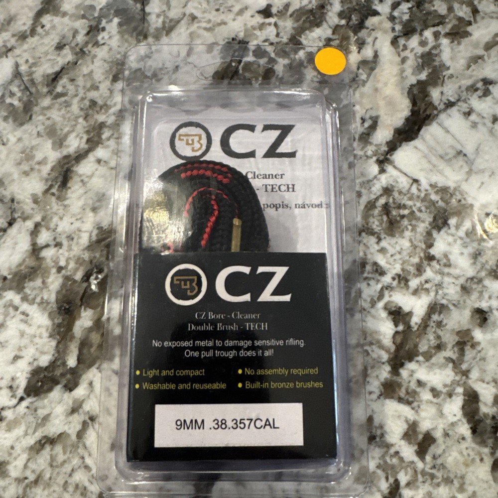 OCZ CZ Bore Cleaner Double Brush Tech 9mm .38 .357 Cal Rope Snake Barrel Cleaner