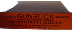 Vintage Gunslick Lubricant Tube w/ Box – USED 7/8 X 4 1/8 X 7/8″