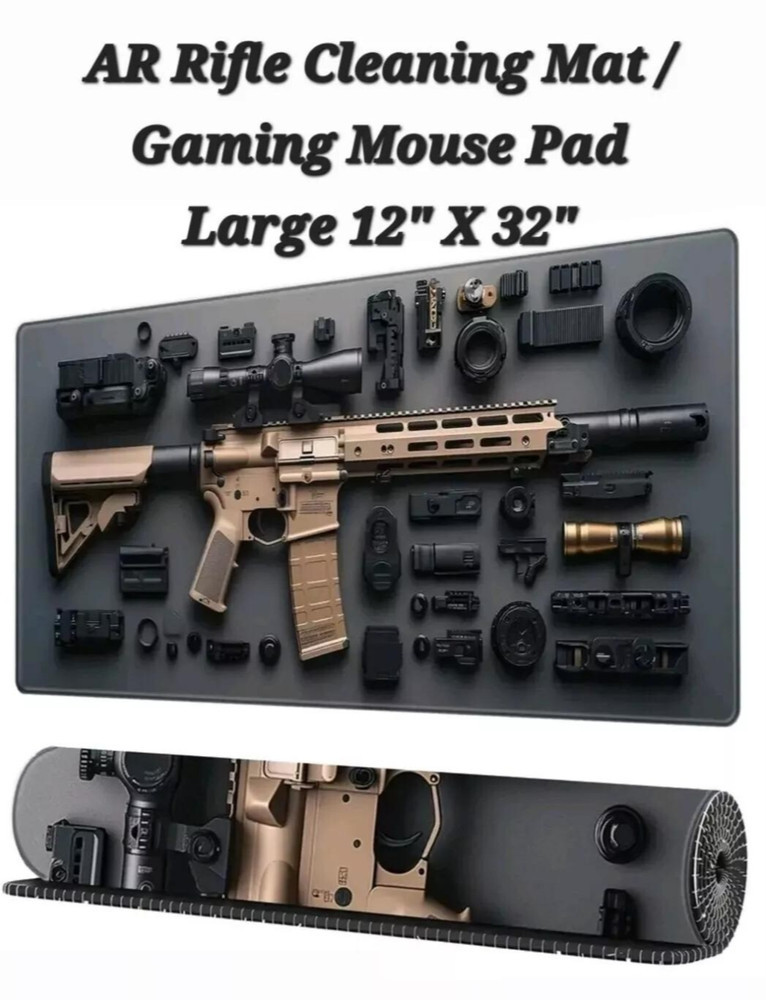 Large AR Rifle Gunsmith Gun Cleaning Bench Mat Gaming Mouse Pad 32″ X 12″