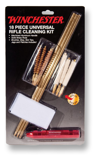 Winchester® 18 Piece Universal Rifle Cleaning Kit, Solid Brass Rods, SHIPS FREE